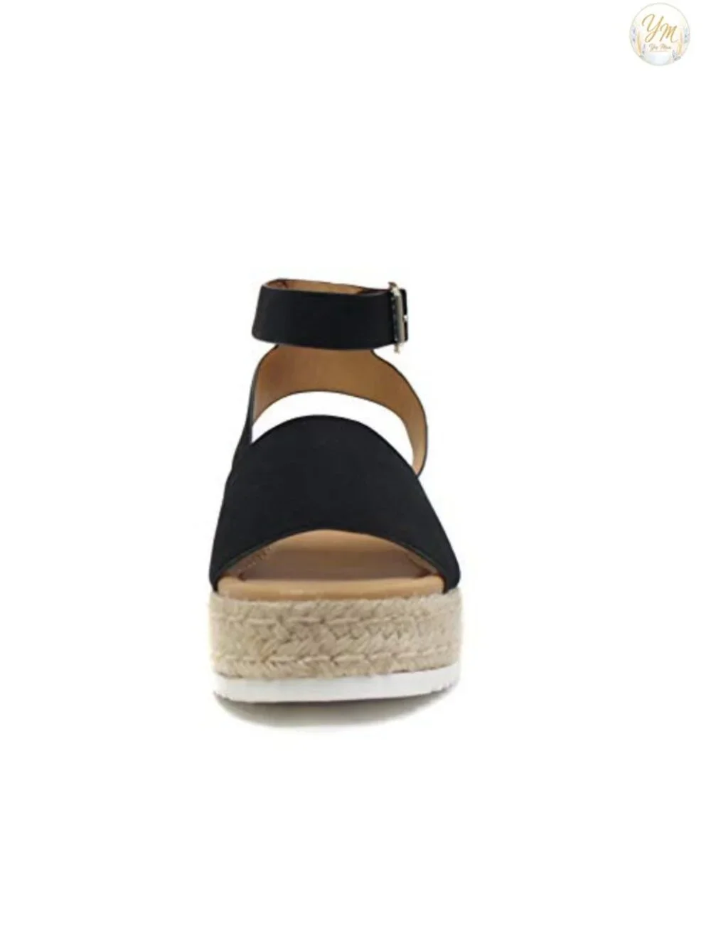 Soda Topic Open Toe Ankle Strap Espadrille Flatform Wedge Sandal - Faux Leather